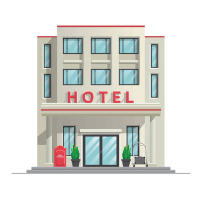 vector of simple modern hotel building